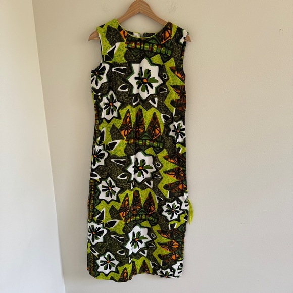 Vintage Rai Nani 70s Colorful Aloha Maxi Dress Hawaiian Sz 14 - Picture 5 of 13